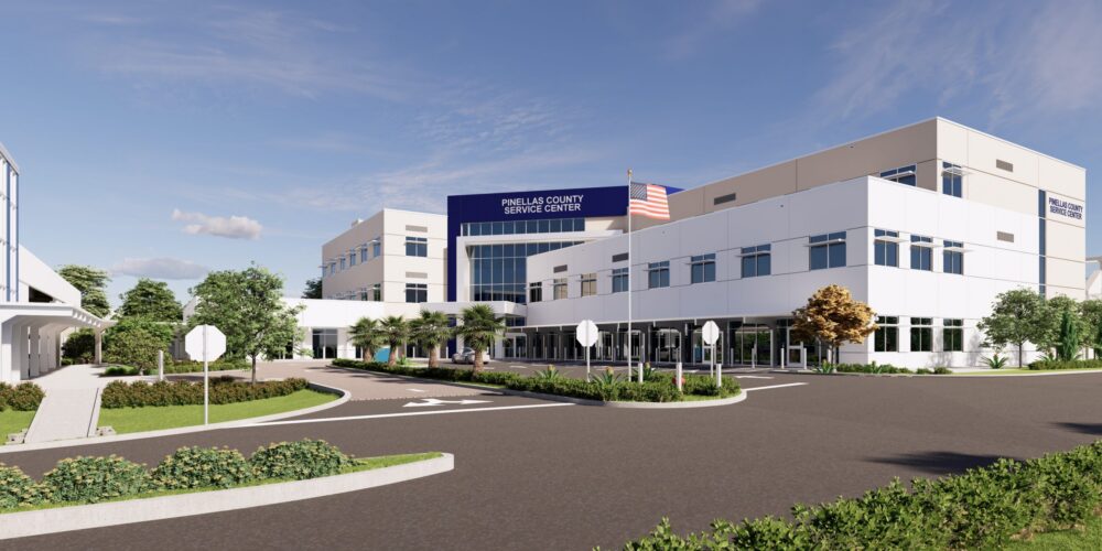 Rendering of the proposed $51 million Pinellas County North County Service Center in Clearwater, which would replace the existing facility and consolidate county offices.
