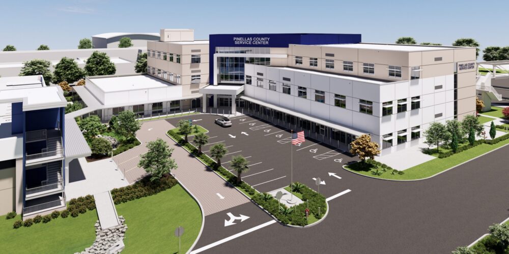 Rendering of the proposed $51 million Pinellas County North County Service Center in Clearwater, which would replace the existing facility and consolidate county offices.