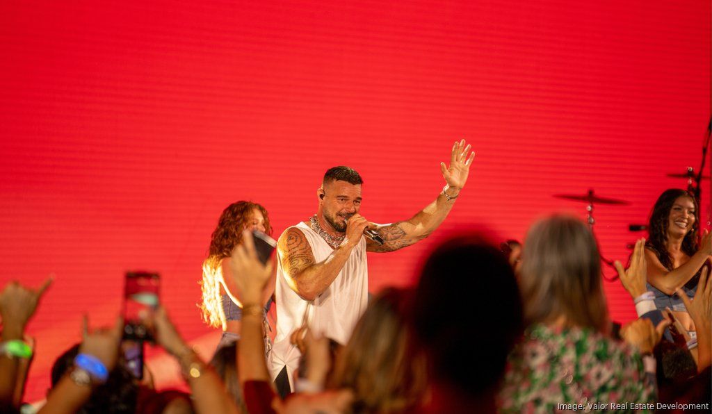 Ricky Martin performing at the Roche Bobois St. Pete Tower launch