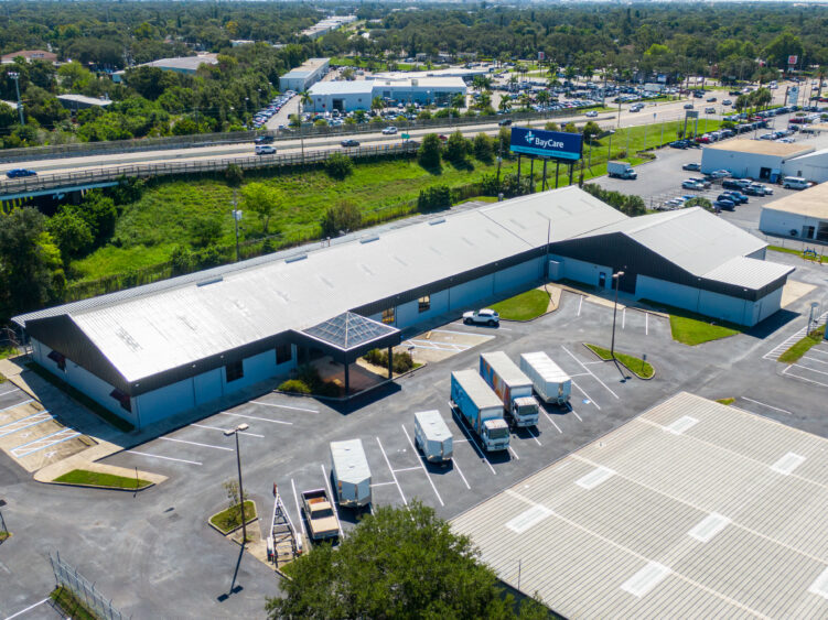 Coffee roasting equipment, production bins and packaging machinery inside Kahwa Coffee's new 24,742-square-foot headquarters in St. Petersburg.