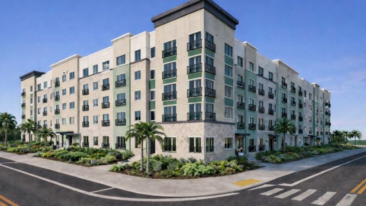 Rendering of Washington Commons, a proposed five-story affordable housing development planned for downtown Clearwater.