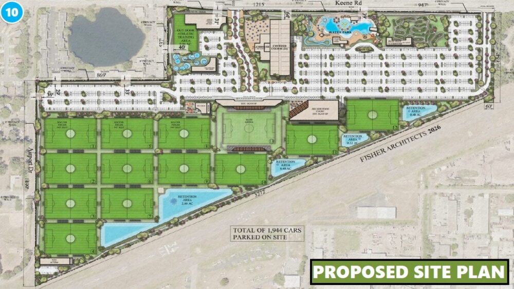 Conceptual site plan for the proposed Landings Sports & Entertainment District at Clearwater's Landings Golf Course.