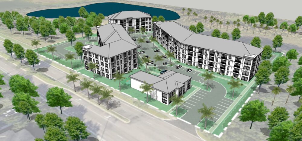 Rendering of Tampa General Hospital’s planned 170-unit employee housing development near Falkenburg Road.