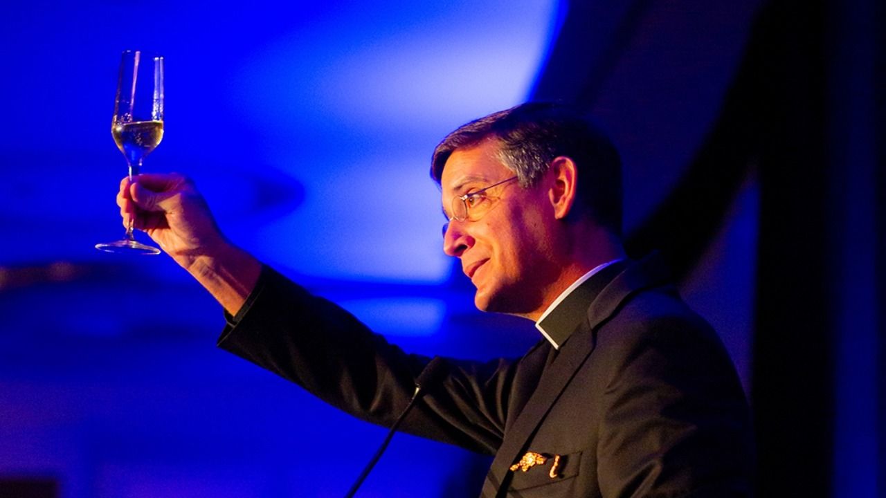 Guests and speakers at Jesuit High School’s President’s Dinner in Tampa, where the Excelsior campaign was announced